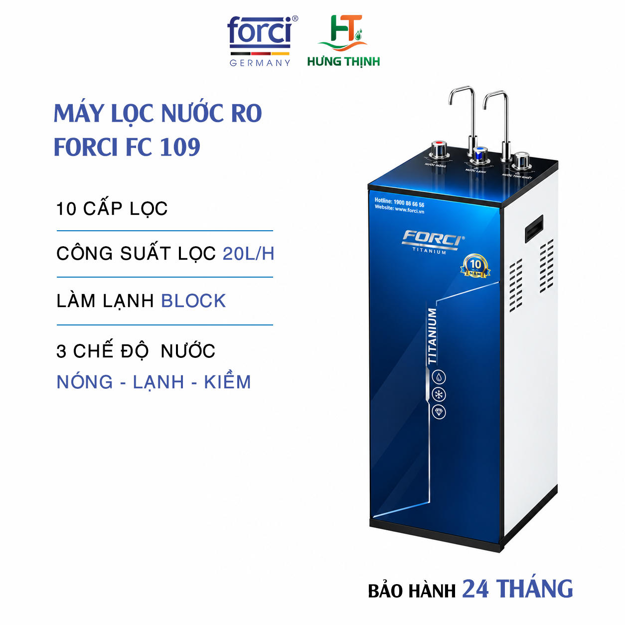 Máy lọc nước nóng lạnh Forci FC109